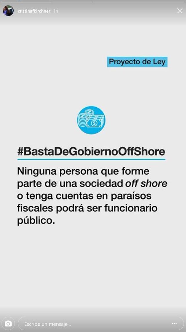 La expresidenta y senadora difundió el proyecto a través de las redes sociales
