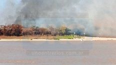 Videos: Se prende fuego nuevamente la Isla Puente en Paraná