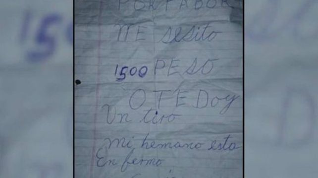 Entró a robar con una nota amenazante en la mano