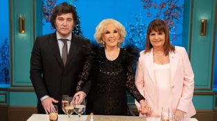Javier Milei, Mirtha Legrand y Patricia Bullrich, en la noche de El Trece.