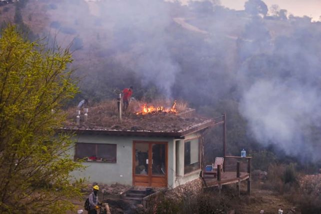 Una vivienda destruida en el pasaje El Durazno