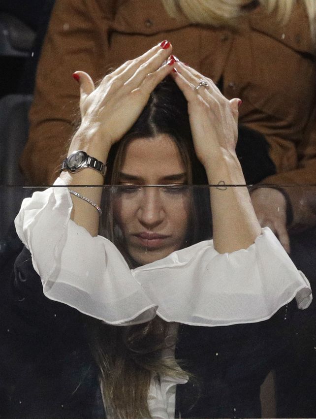 La actriz acompañó al tandilense en el partido que perdió frente a Novak Djokovic.