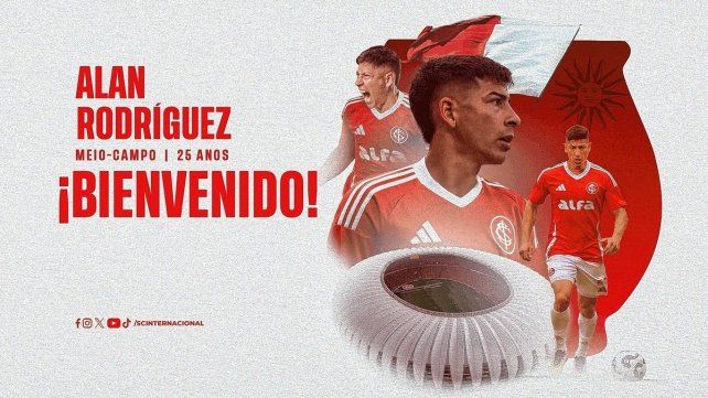 Alan Rodríguez dejó Argentinos y fue presentado en Inter de Porto Alegre