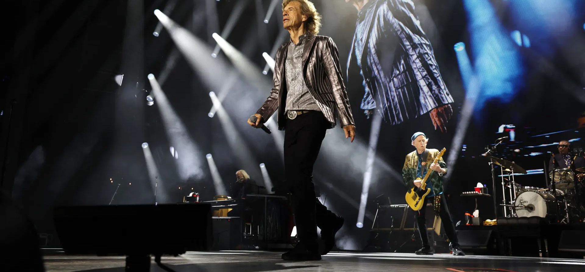 Mick Jagger en el escenario durante un concierto de los Rolling Stones en el NRG Stadium en Texas. Houston, Estados Unidos. Fotografía: Kevin Mazur/Getty Images for RS