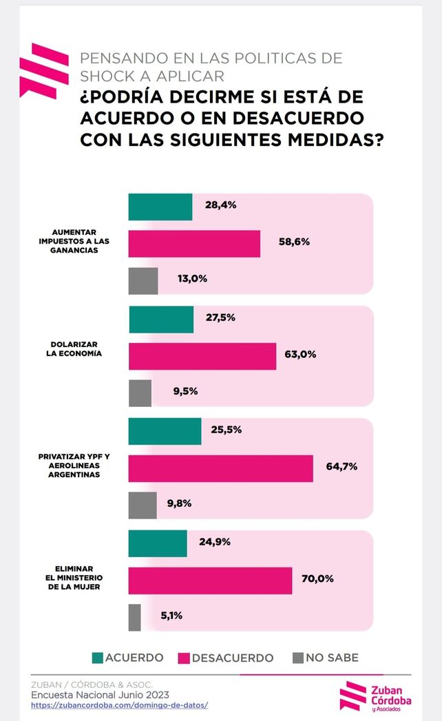 Alerta en la Casa Rosada: cae la imagen positiva de Milei y el apoyo a sus propuestas