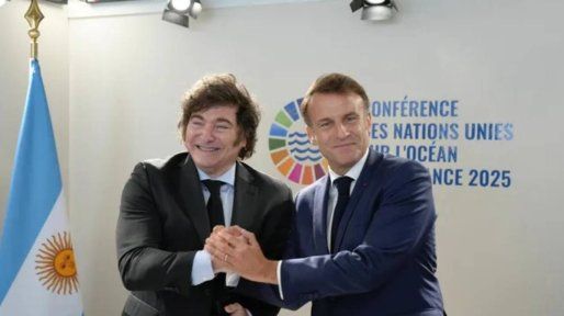 Javier Milei se reunió con Emmanuel Macron en Francia en un encuentro de la ONU