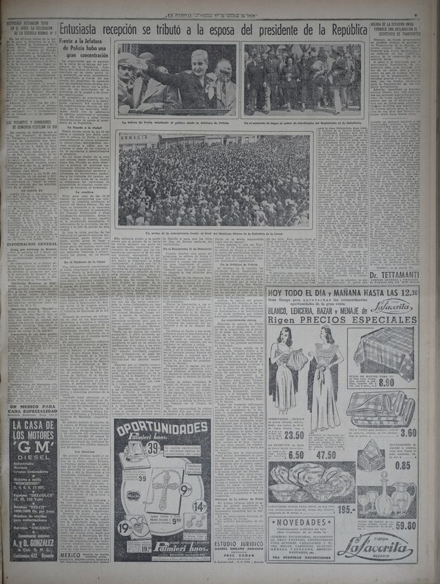 Evita crece en volumen político. La Capital titula 