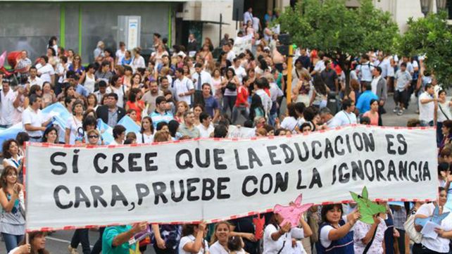 Una de las protestas de los docentes universitarios.&nbsp;