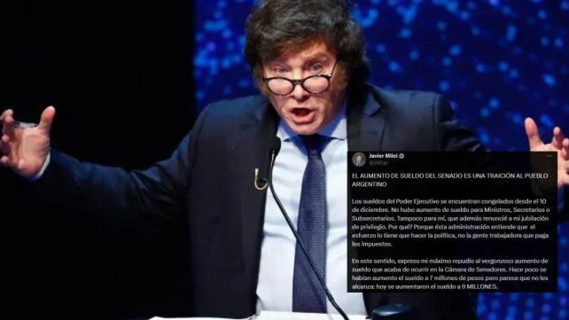 Javier Milei reaccionó al aumento de los senadores: Es una traición al pueblo