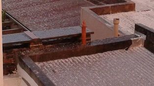Cayó granizo en la ciudad