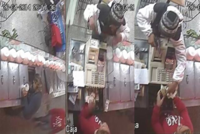 Secuencia del robo ocurrido en la heladería.
