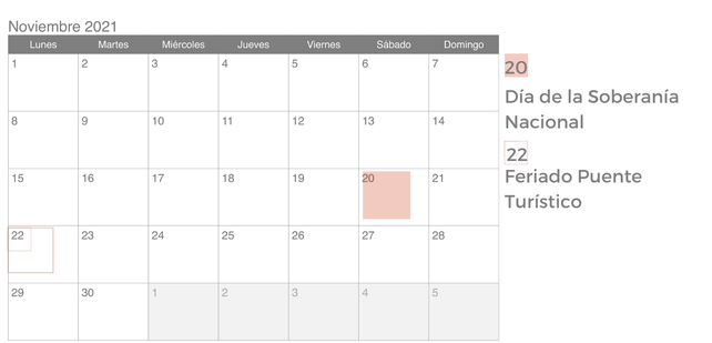 Aquí está, este es: el calendario de feriados para el 2021