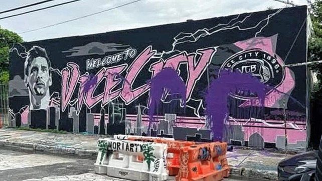 Vandalizaron un mural dedicado a Messi en Miami.