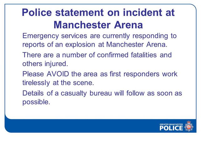 Tras una explosión durante un concierto en Manchester la policía confirmó víctimas fatales