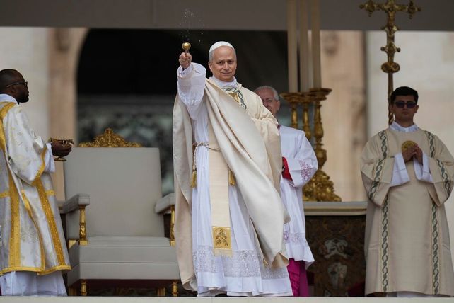 El papa León XIV durante la celebración de la misa de entronización. El papa León XIV durante la celebración de la misa de entronización.