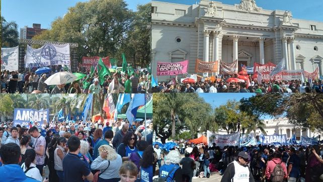 Paro y movilización a la Legislatura de docentes santafesinos en rechazo a la reforma previsional