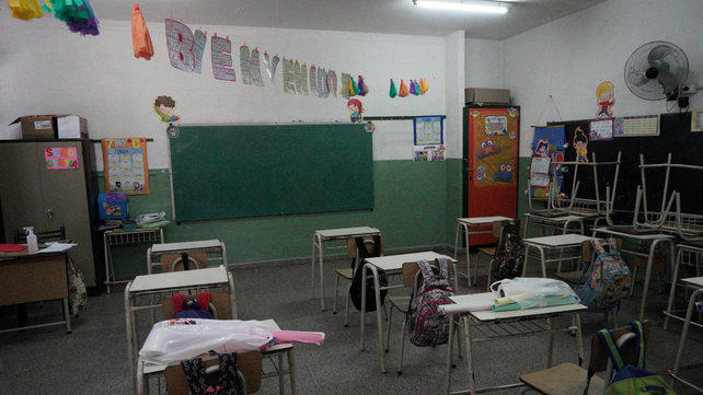 Aulas vacías. El ciclo lectivo 2023 comenzaba el primero de marzo, pero no habrá clases en las escuelas públicas.