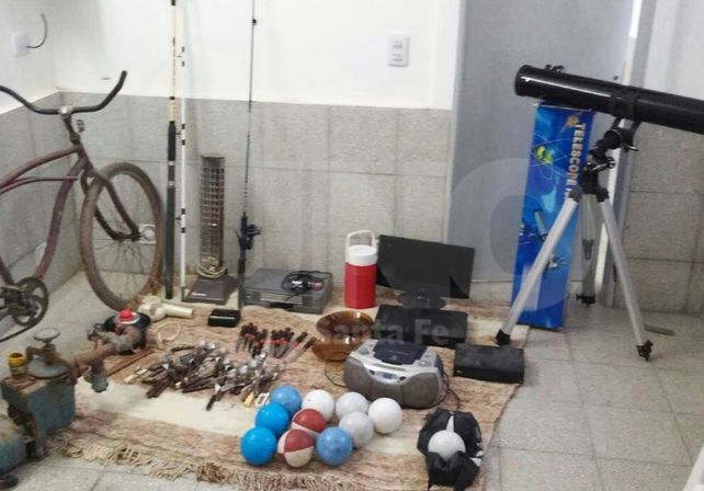 Los elementos robados y recuperados.