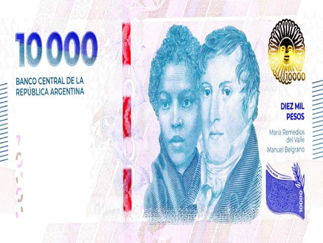 Comenzó a circular el nuevo billete de $ 10 mil.