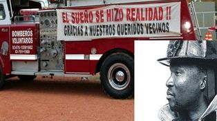 Un fantasma de bombero muerto el 11S cuida una autobomba en la ciudad de San Lorenzo