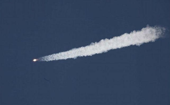 El final. Estela de la Progress al ingresar a la atmósfera terrestre.