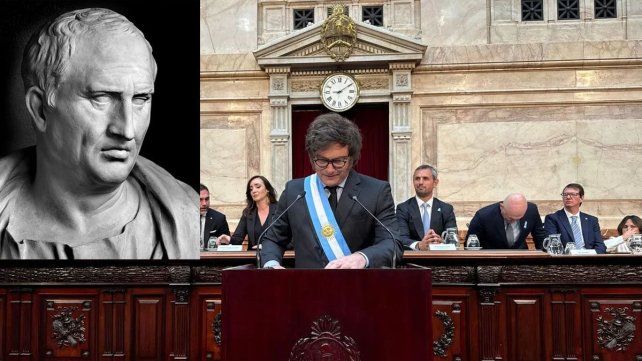 La frase atribuida por Javier Milei a Cicerón aparece en una novela de ficción de 1965 y contiene conceptos no vigentes en tiempos del politico romano&nbsp;