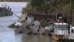 Los barcos quedaron parcialmente hundidos.