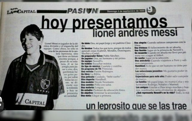 Salió publicado el 3 de septiembre de 2000 en el suplemento Pasión Rojinegra. Allí