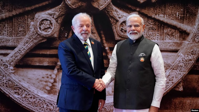 Lula y Narendra Modi en Nueva Delhi.&nbsp;