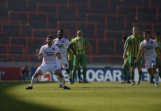 Lo grita fuerte. Juanchón García celebra el gol ante Aldosivi