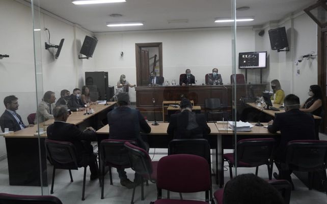 La sala de audiencias del TOF 3 esta mañana cuando faltaban pocos minutos para lectura del fallo.