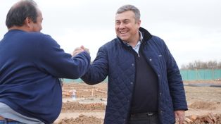 Antonio Fiorenza, presidente comunal de Timbúes, en la zona de obras.