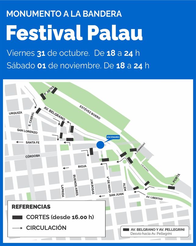 Fin de semana con cortes de tránsito en torno al Monumento y al parque Independencia