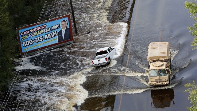 Imágenes del devastador paso del huracán Florence por Carolina del Norte