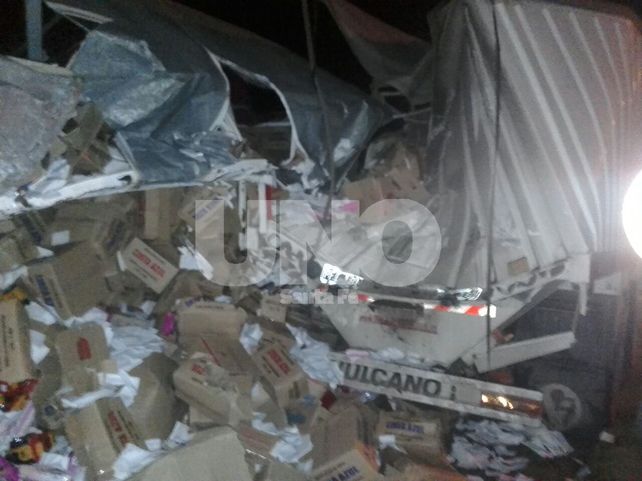 Milagro: choque violento de camiones cargados en la ruta 34