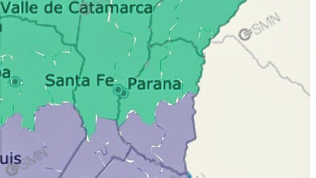 Hay alerta violeta por niebla para parte del centro y todo el sur de Entre Ríos.