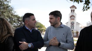 Ludueña y Pullaro. Candidatos a senador y a gobernador.