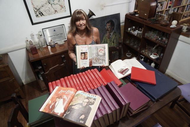 El legado de Rafael Ielpi en manos de su esposa Dora Suárez. Este patrimonio fue donado a la Universidad pública.