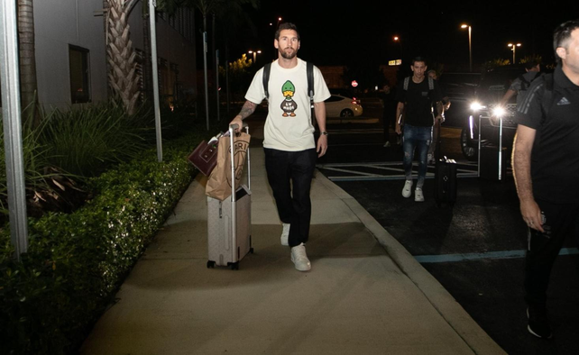 Messi llegó a la concentración de la Selección en Miami