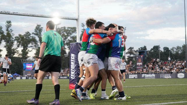 Super Rugby Américas.&nbsp; Festejo de los Capibaras en su anterior presentación en el hipódromo