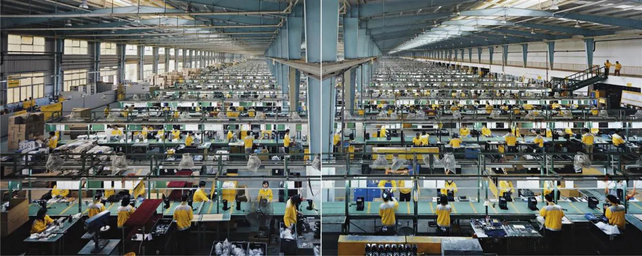 Una fábrica china de productos eletrónicos.&nbsp;