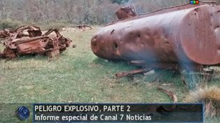 Reclaman retirar armamento de guerra que quedó en una laguna neuquina