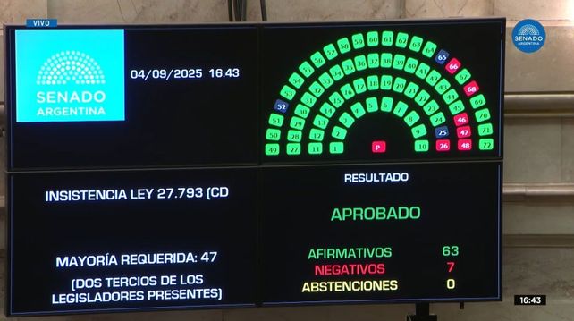 Senado: la oposición rechazó el veto de Milei y reactivó la ley de emergencia en discapacidad