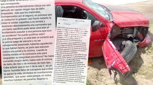 El abogado que chocó tres autos se defendió en las redes sociales