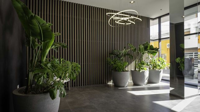 Su arquitectura se destaca en un hall de ingreso espejado