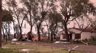 Daños en la zona de San Jorge, provincia de Santa Fe (Foto WhatsApp autor desconocido)