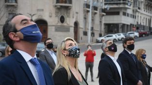 Pablo Javkin, María Eugenia Schmuck y Franco Bartolacci viejos conocidos que mantienen su sociedad política en el plano municipal.&nbsp;