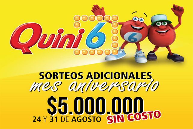 Sorteo Aniversario: Quini 6 se viene con 32 millones de pesos para el domingo