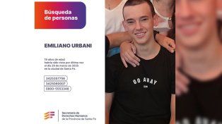 Emiliano Urbani, es oriundo de Chajarí fue visto por ultima vez el pasado sábado&nbsp;