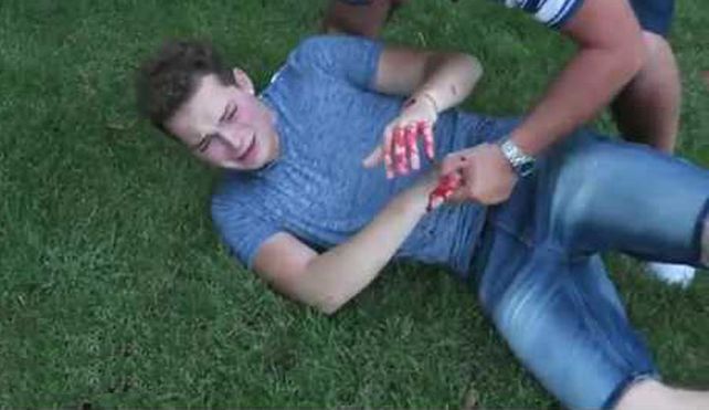 Un youtuber pretendió ser ninja y protagonizó un sangriento papelón